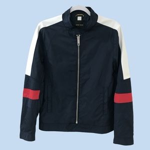 ANTONY MORATO {XS} Navy Blue Windbreaker with Nautical White & Red Detail